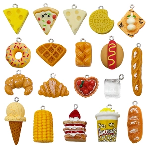 Set di 20 ciondoli in resina a forma di cibo in miniatura per gioielli fai da te e hobby