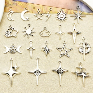 Set di 20 ciondoli in lega argento antico con sole luna e stelle per gioielli fai da te
