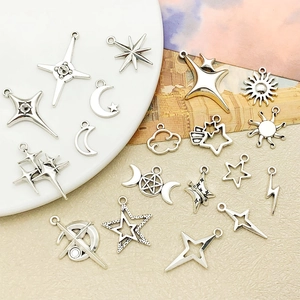 Collezione di ciondoli in lega argento vintage sole luna e stelle per gioielli fai da te
