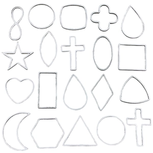 Set 19 pz cornici geometriche in acciaio argento per creazione gioielli in resina DIY
