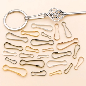 Assorted metallic spring gourd buckles and key rings for DIY jewelry craft making
