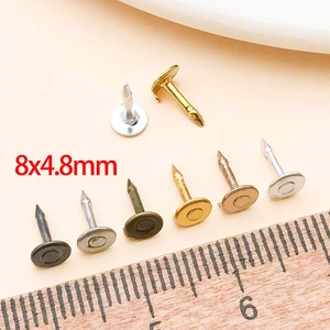 Set di chiusure a farfalla in metallo 8x4,8mm in oro argento e bronzo per spille