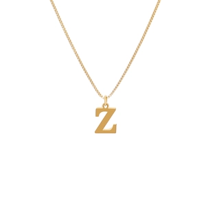 Minimalist gold-plated titanium steel box chain necklace with letter Z pendant for women