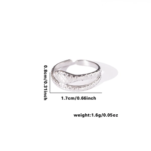 Detail showing 0.8cm width and 1.7cm inner diameter of snake texture steel ring