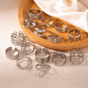 Minimalista Acciaio Inossidabile Aperto Regolabile Anello Donna Serpente Geometrico Design Di Nicchia Moda Gioielli Anello Dito