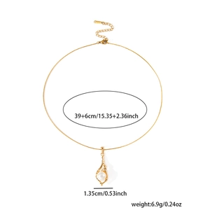 Detailed size chart for the 18K gold plated pearl necklace with dimensions and weight info