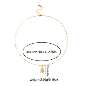 Detailed dimensions of gold octopus pendant necklace with chain length 46 plus 6cm