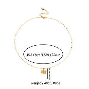 Detailed size specifications for the gold crab pendant necklace with adjustable chain length