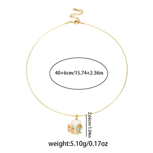 Detaillierte Größenangaben für die Seestern und Muschel Halskette aus Gold Edelstahl