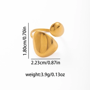 Details zu Maßen 1,80 cm x 2,23 cm und Gewicht 3,9 g des goldenen offenen Rings