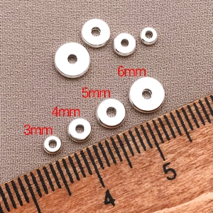 Macro de cuentas espaciadoras plateadas de 3mm a 6mm para proyectos de joyería DIY