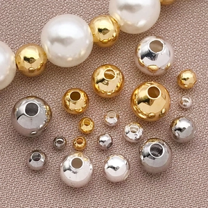 Perline distanziatrici in rame placcato oro 18k per creazione di gioielli fai-da-te assortiti