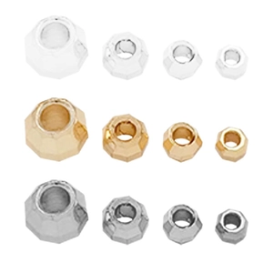 Perline distanziatrici sfaccettate placcate oro 18K in tre colori e quattro misure per gioielli