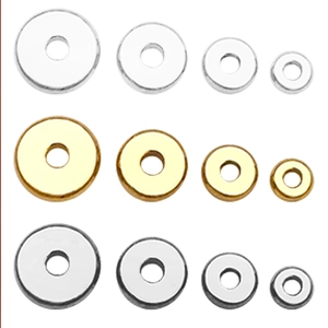 Espaciadores de rueda bañados en oro 18k en oro plata y acero para hacer joyas DIY