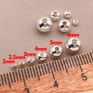 Perline distanziatrici in metallo lucido per gioielli DIY, misure da 2mm a 6mm con scala