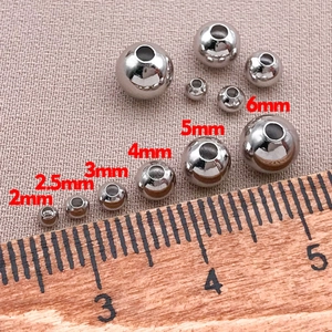 Perle in metallo argento lucido di varie dimensioni da 2mm a 6mm per creazione gioielli