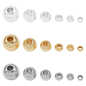 Στρογγυλές χάντρες 18K επιχρυσωμένες για DIY κοσμήματα σε διάφορα μεγέθη