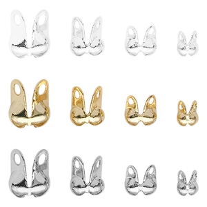 18K gold-plated double-hole bead chain connector clasps in three colors and four sizes