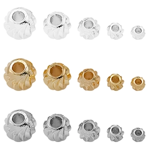 Perline distanziatrici a spirale placcate oro 18K in tre colori e cinque dimensioni per gioielli