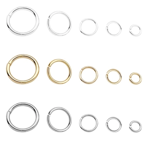18k gold plated open jump rings in gold and silver, multiple sizes for jewelry making