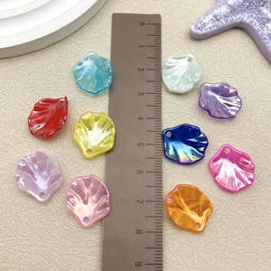 DIY colorful acrylic camellia flower petals for handmade hair accessories jewelry making