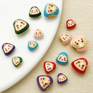 Perles Daruma colorées en émail pour création de bijoux DIY en divers coloris