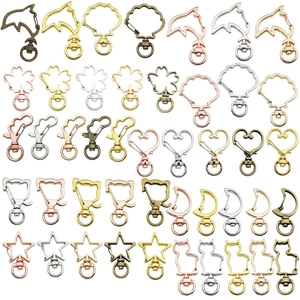 Karabijnsluitingen van zinklegering voor doe-het-zelf sleutelhangers in diverse metaalkleuren