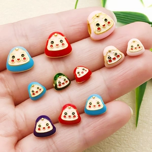 Pendentifs colorés en émail avec visages de dessin animé pour bracelets DIY variés