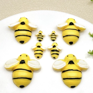 Mini Abeille en Résine Jaune Charms Flatback pour Bricolage DIY Coque de Téléphone Pinces à Cheveux Fabrication de Bijoux