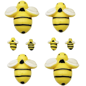 Abeilles décoratives en résine jaune pour DIY en tailles petite, moyenne et grande