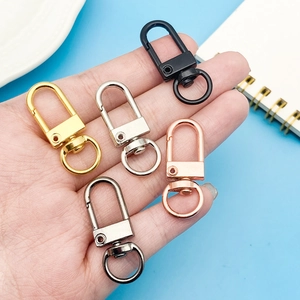 Five assorted metal lobster claw clasps in gold silver black for DIY keychain making