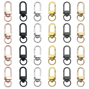 Zinc alloy lobster swivel clasps in six metallic finishes for DIY keychains and bags