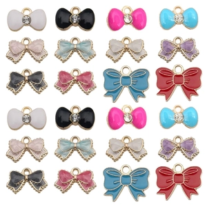 Colgantes de lazos de esmalte de colores para la creación de joyas DIY y llaveros