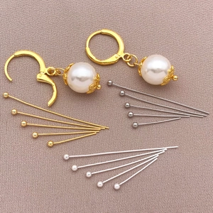 Chiodini a Testa Tonda in Rame Placcato Oro 18K per Creazione Gioielli DIY Accessori Perline Componenti per Orecchini