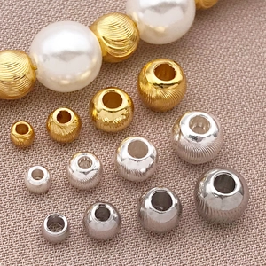 18k gold plated metal spacer beads in various colors and sizes for DIY jewelry making