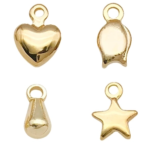 Set colgantes bañados en oro 18K con forma de corazón estrella y gota para joyería DIY