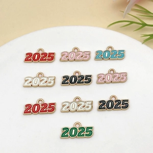 Colgantes esmaltados de colores año 2025 para hacer pulseras y collares de bricolaje