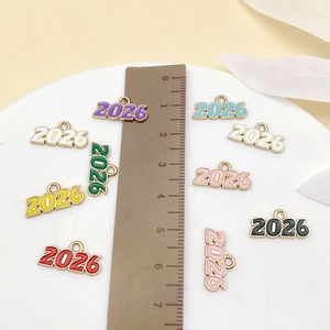 Colgantes coloridos 2026 de esmalte para collares DIY con borde de aleación de oro