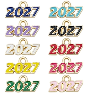 Colgantes coloridos número 2027 en 10 colores de esmalte para collares y joyas DIY