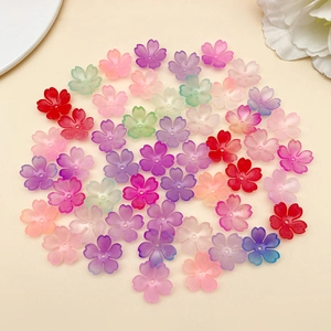 Pétalos de flor de cerezo de acrílico degradado de 18mm con agujeros para bisutería