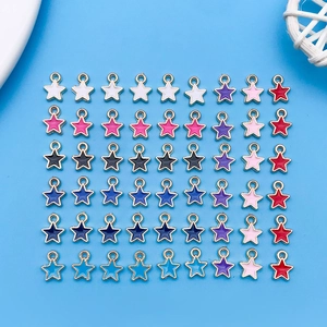 Pendentifs Étoiles en Émail DIY Breloques Pentagramme en Alliage de Zinc Pour Bracelet Porte-clés Création de Bijoux
