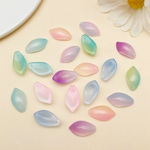 Gradient Czech glass lotus petal beads for DIY handmade floral hair accessories
