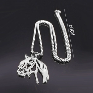 Collana con pendente cavallo zodiacale in acciaio inossidabile con catena 60cm