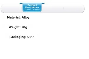Detail showing product specifications with alloy material and 20g weight for the necklace