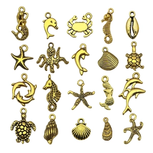 Dijes de Animales Marinos de Aleación de Zinc Vintage Mixtos Sirena Pulpo Tortuga Colgantes Para DIY Collar Pulsera Accesorios de Joyería