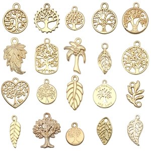 Set van 20 gouden legering levensboom en blad hangers voor DIY sieraden maken