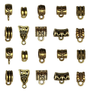 Set de cuentas de aleación vintage con acabado de oro antiguo y patrones en relieve para joyas