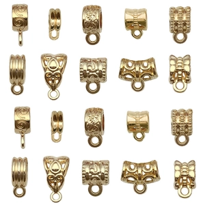 Enganches de aleación dorada con grabados vintage para crear collares y pulseras DIY