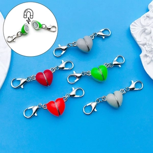 Chiusure a Moschettone Magnetiche a Cuore Luminoso a Doppia Estremità in Lega di Zinco Fibbie per Connettori per Creazione di Collane Bracciali DIY Accessori per Gioielli Retrò