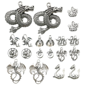 20pcs antique silver dragon alloy pendants set for DIY necklaces and earrings craft